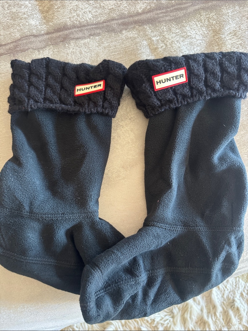Kids Hunter Black Fleece Boot Socks